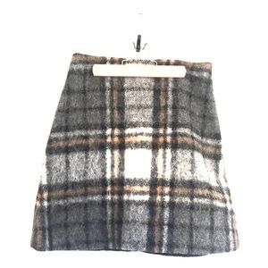 COS A-line Plaid Wool Mini Skirt